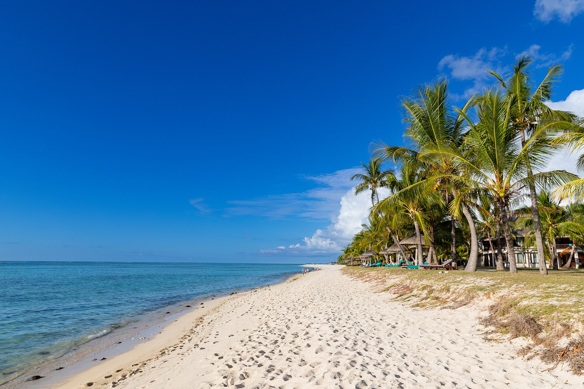 Le Morne beach and peninsula in Mauritius