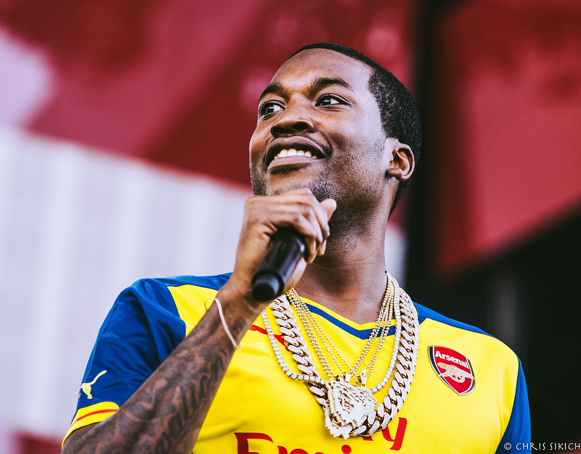 Meek Mill performing on stage at the Made in America festival in Philadelphia