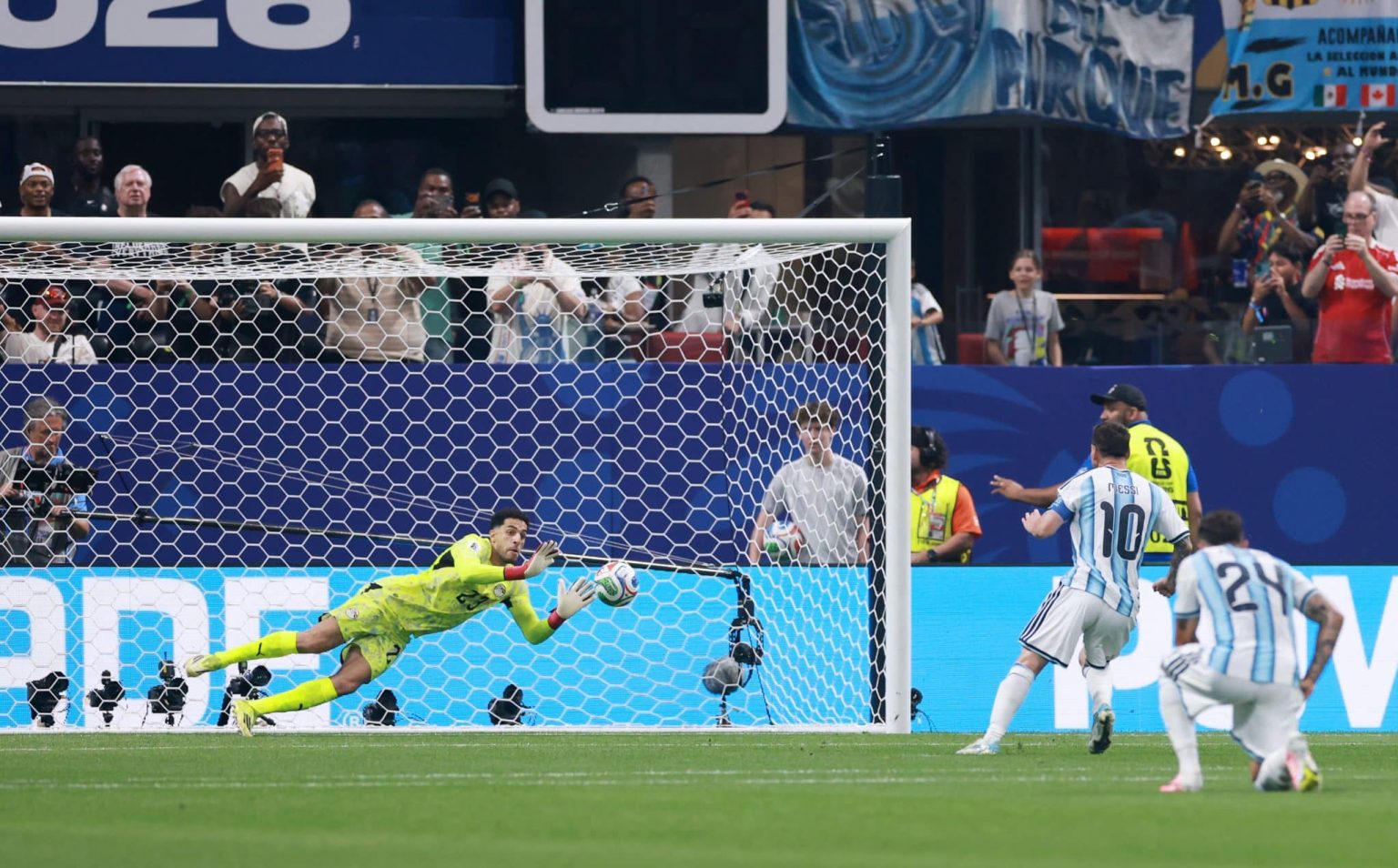 Lionel Messi strikes a penalty kick for Argentina at the 2026 World Cup