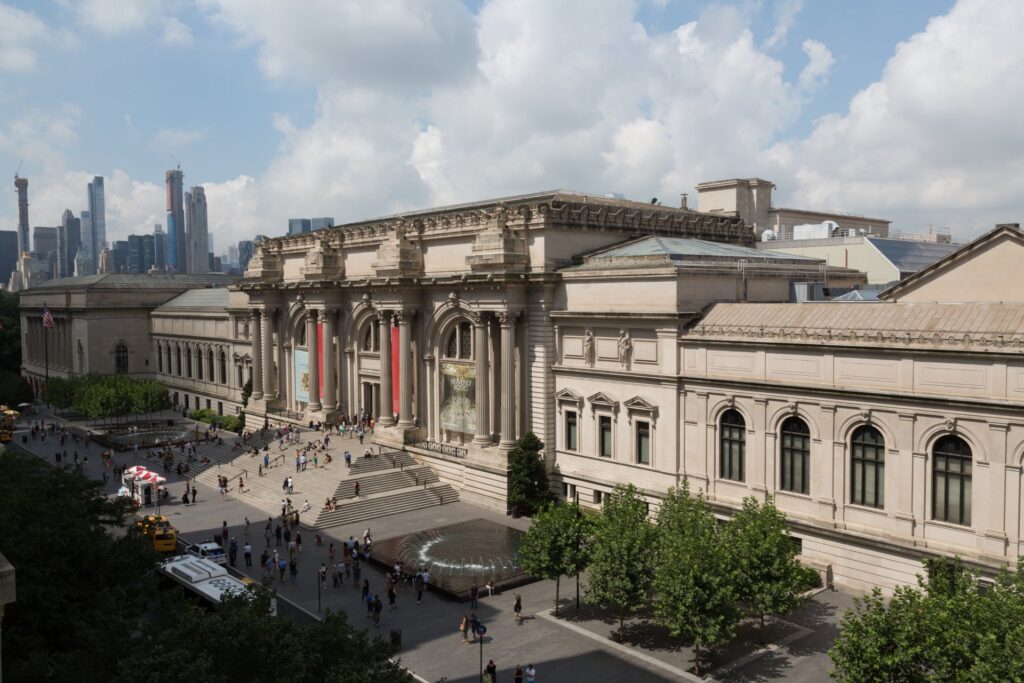 The Metropolitan Museum of Art's Fifth Avenue facade on a bright day