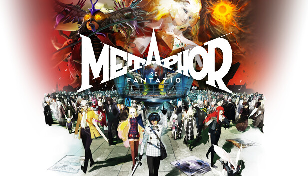 Official cover art for Metaphor: ReFantazio, depicting the protagonist and allies