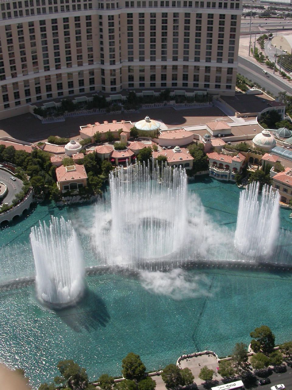 The Las Vegas Strip and Bellagio on a bright day