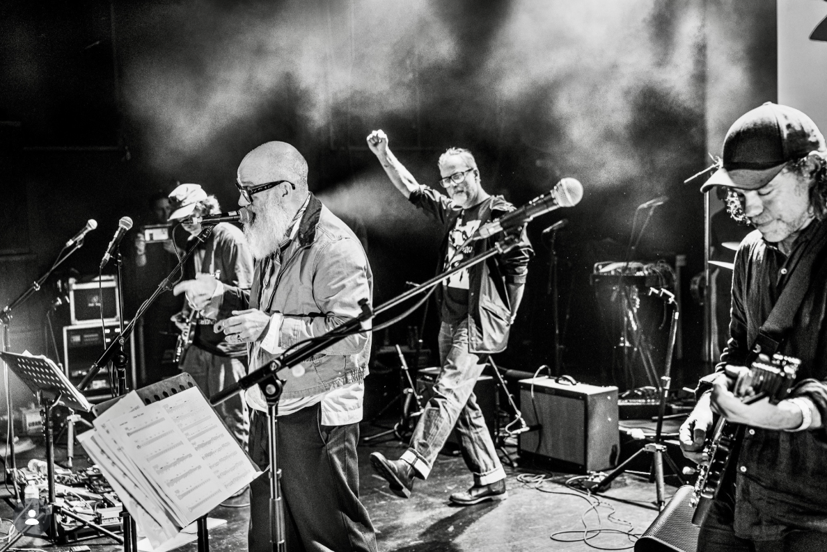 Michael Stipe performing with members of The National in Biarritz, France