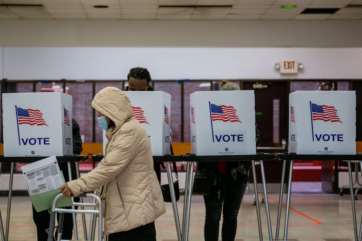 Voters in Michigan casting ballots
