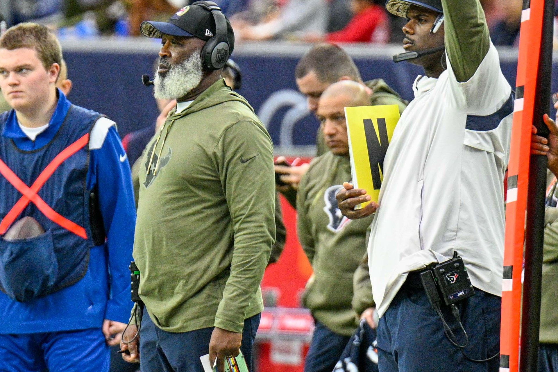 Lovie Smith on the sideline as Houston Texans head coach in November 2022