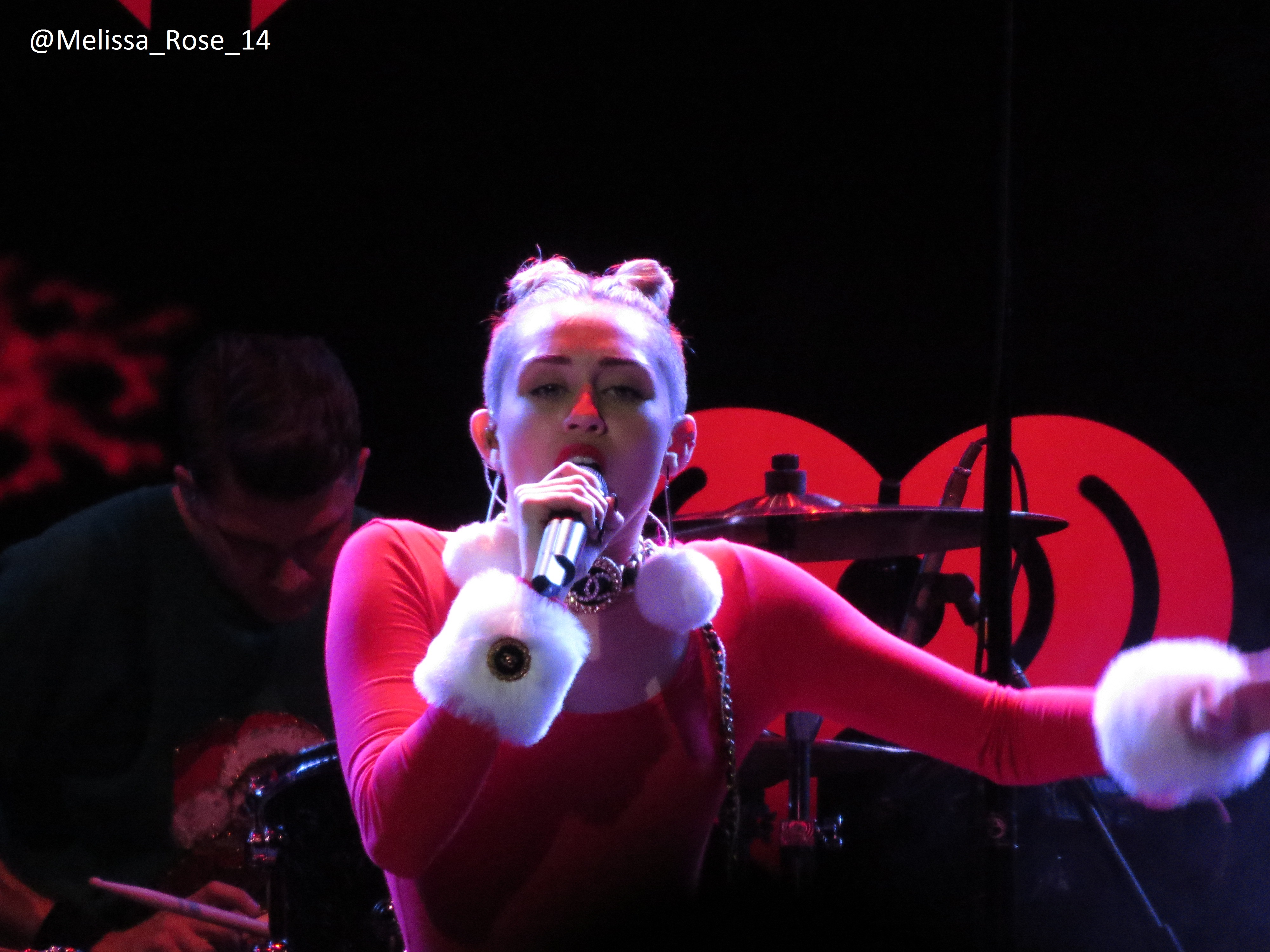 Miley Cyrus performing at the 2013 Jingle Ball, the Bangerz era