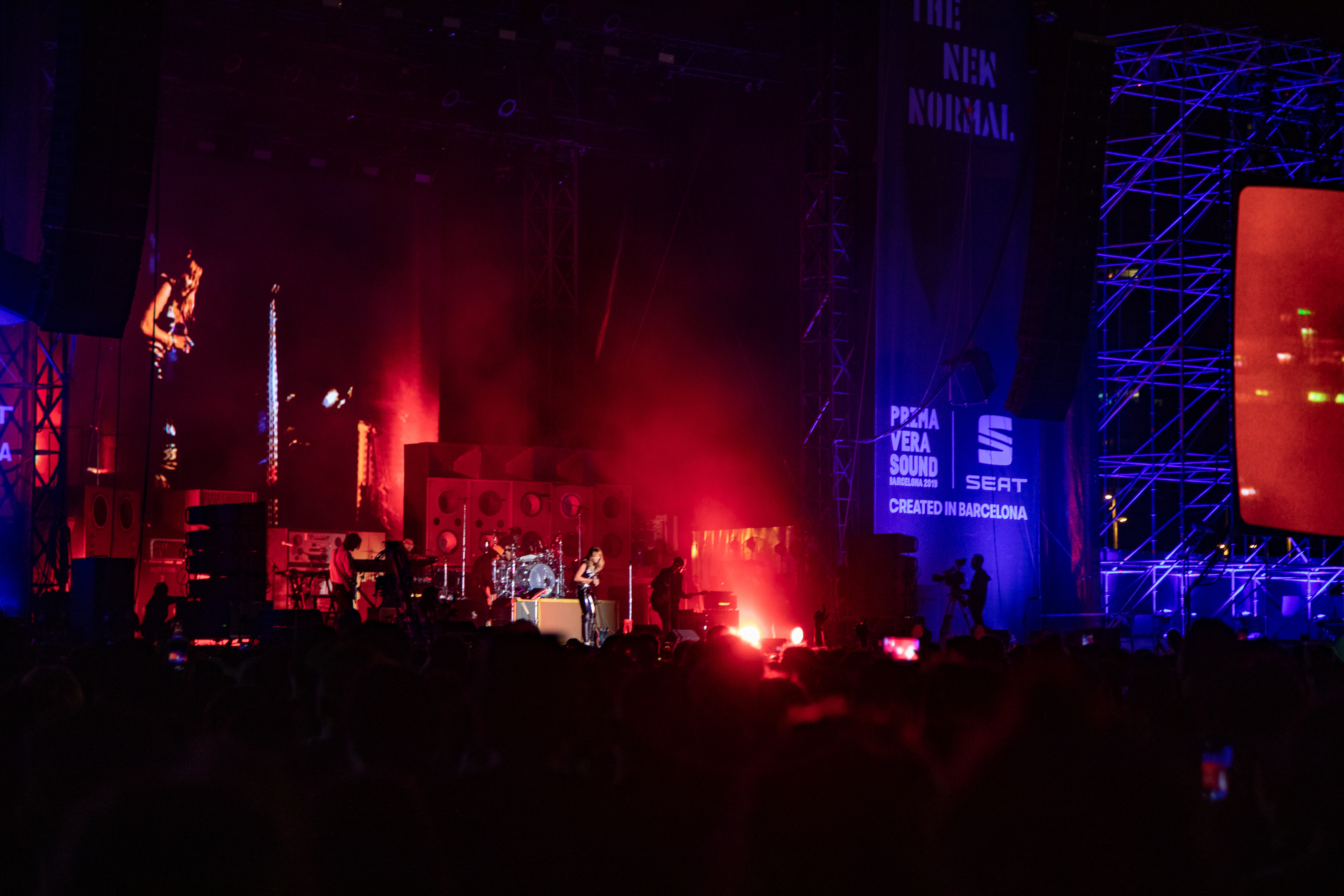 Miley Cyrus performing on stage