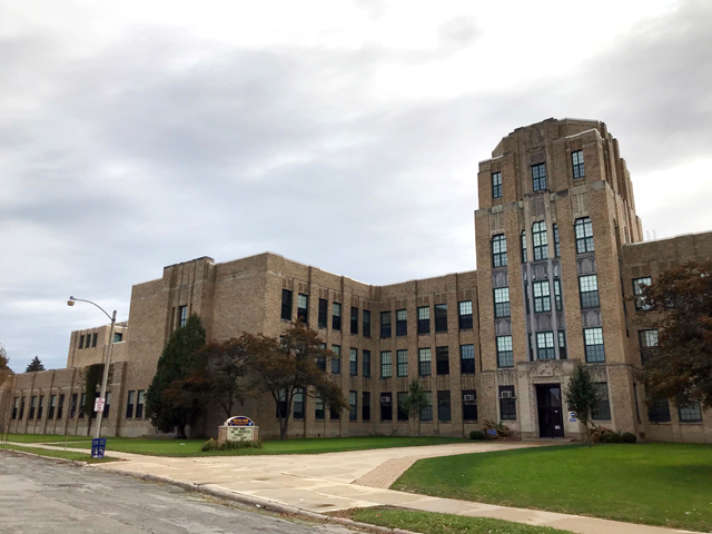The exterior of Rufus King International High School in Milwaukee, Wisconsin