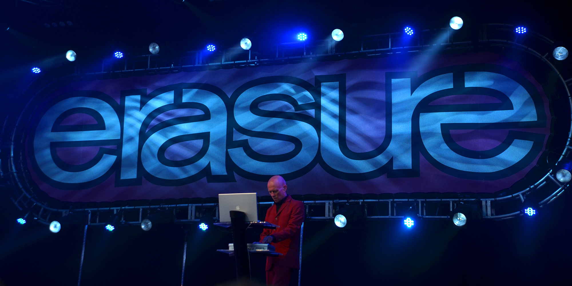 Vince Clarke of Erasure performing with the band at Delamere Forest, July 2011