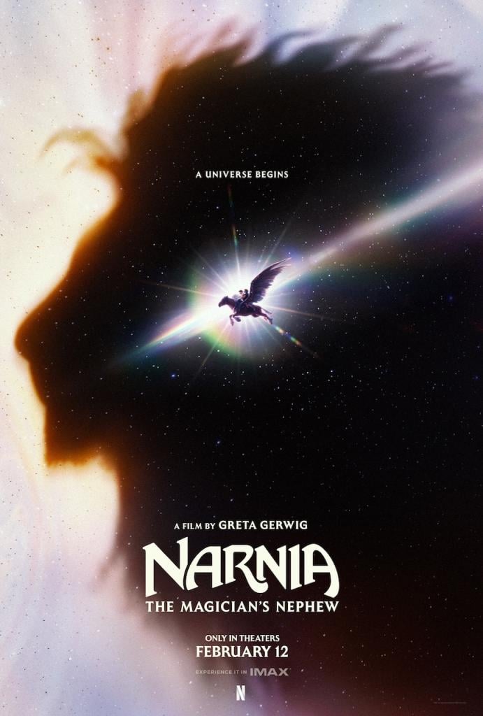 Official artwork for Greta Gerwig's Narnia: The Magician's Nephew, showing the creation of Narnia