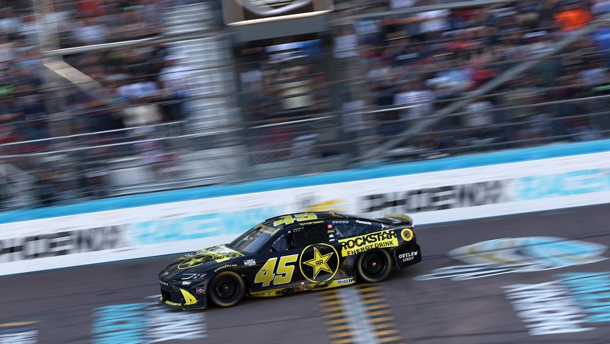 Tyler Reddick crosses the finish line to win the Freeway Insurance 500 at Phoenix Raceway