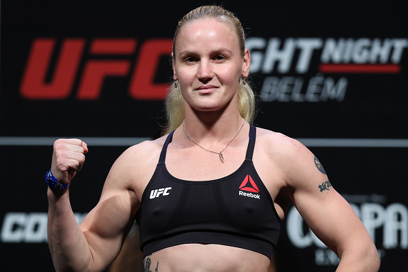 Valentina Shevchenko at a UFC weigh-in — file photo