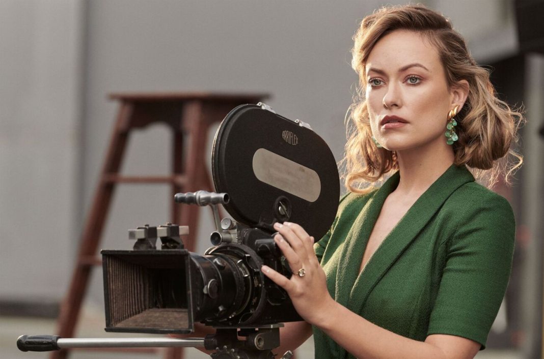 Olivia Wilde directing on set.