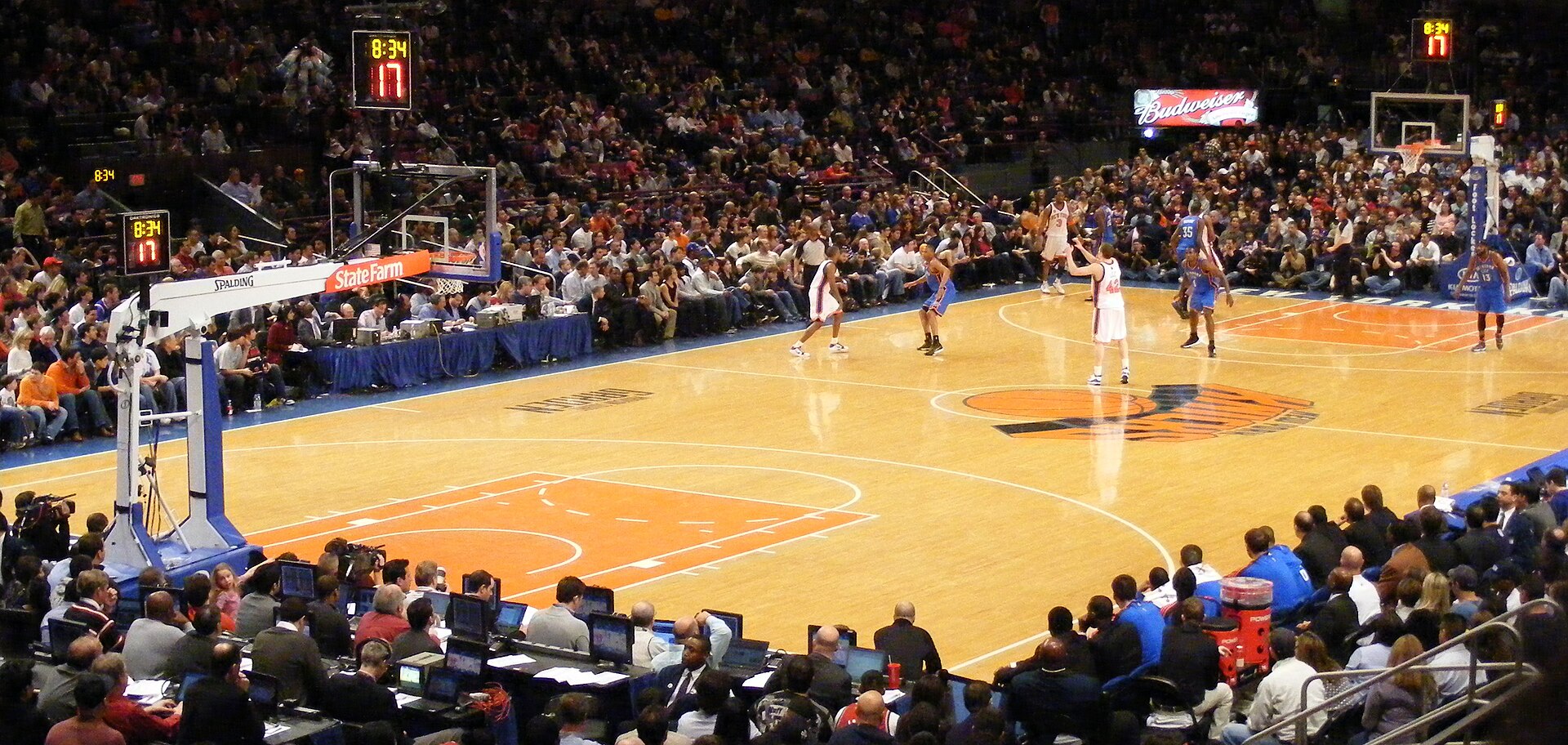 A Knicks game under the lights at Madison Square Garden (file photo)