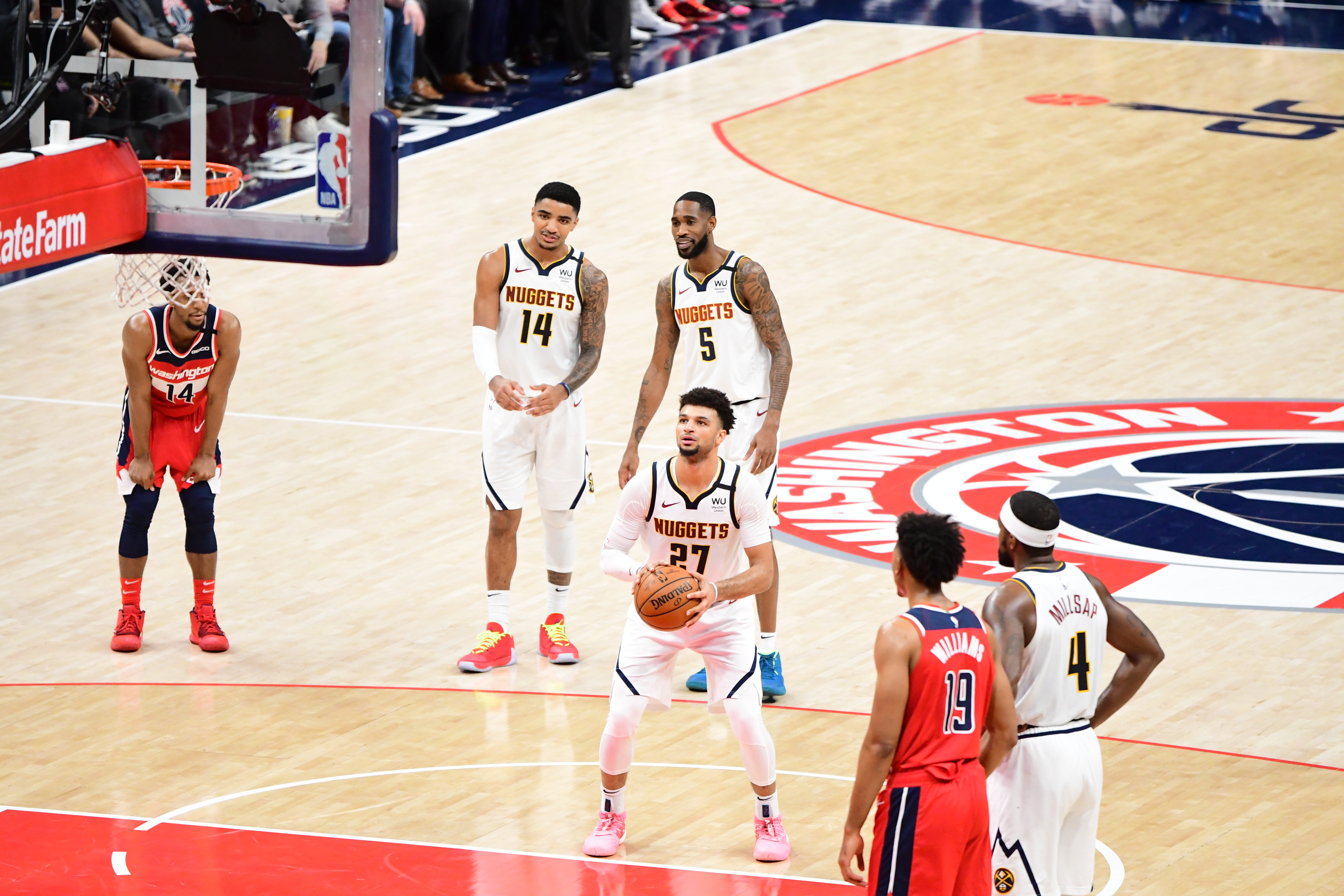 Jamal Murray of the Denver Nuggets at the free-throw line
