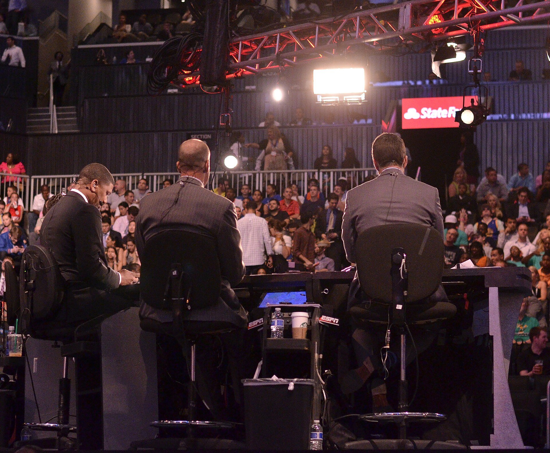 The ESPN broadcast crew on set during the NBA Draft