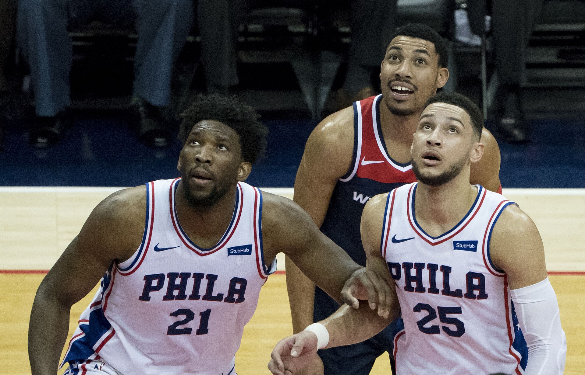 Joel Embiid on court for the Philadelphia 76ers