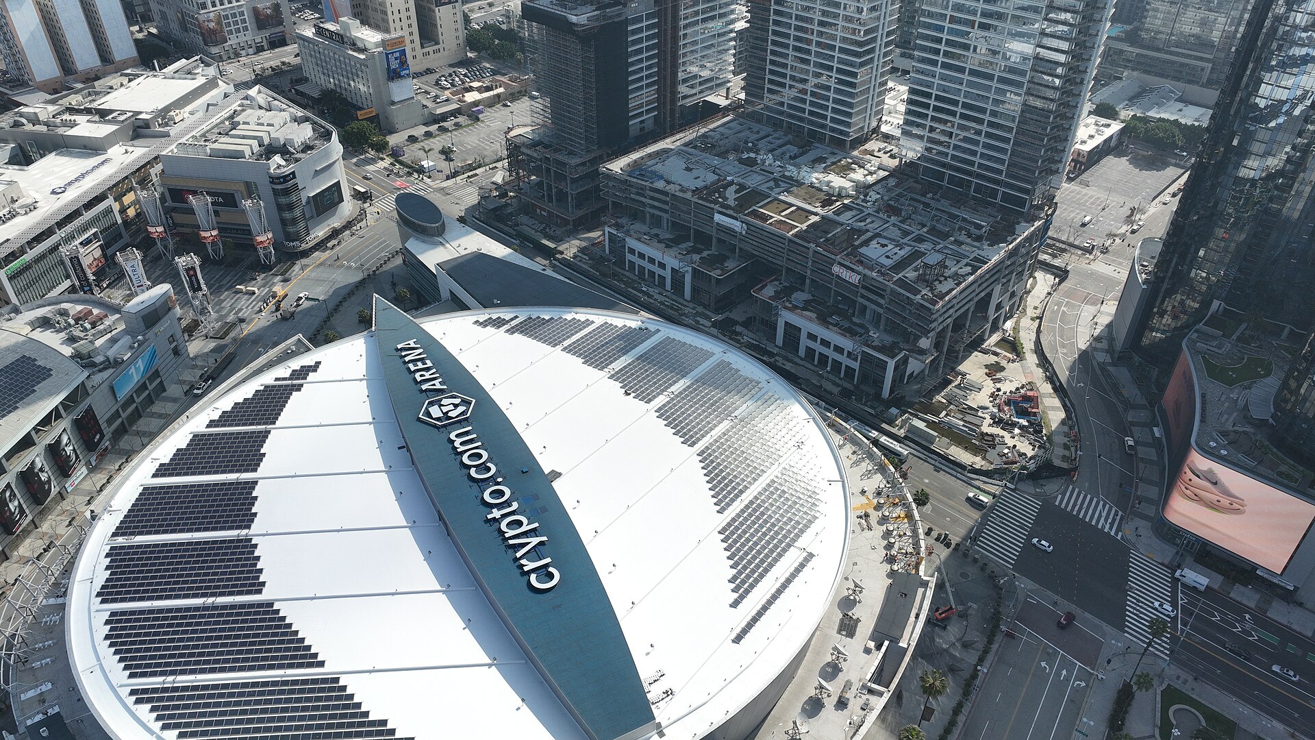 Crypto.com Arena in Los Angeles, site of the Nuggets-Lakers preseason finale (file photo)