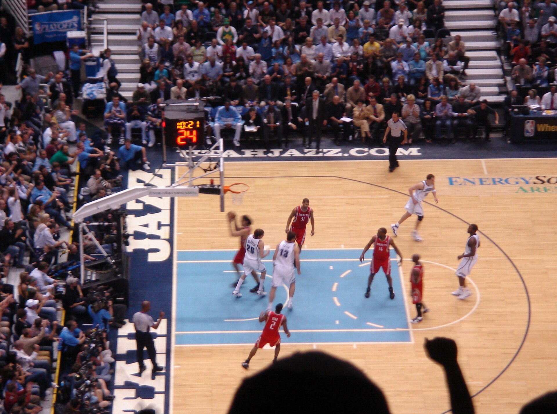The Utah Jazz in action at home in Salt Lake City (file photo)