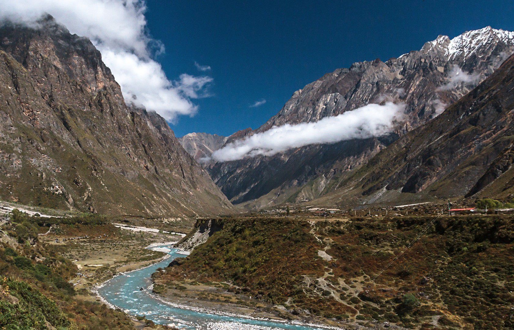 A Himalayan valley in Nepal's mountain region