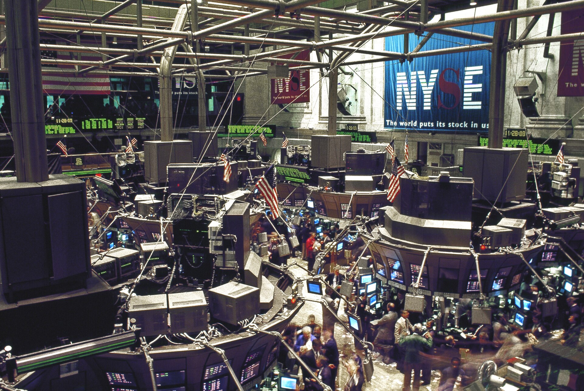 The floor of the New York Stock Exchange during trading
