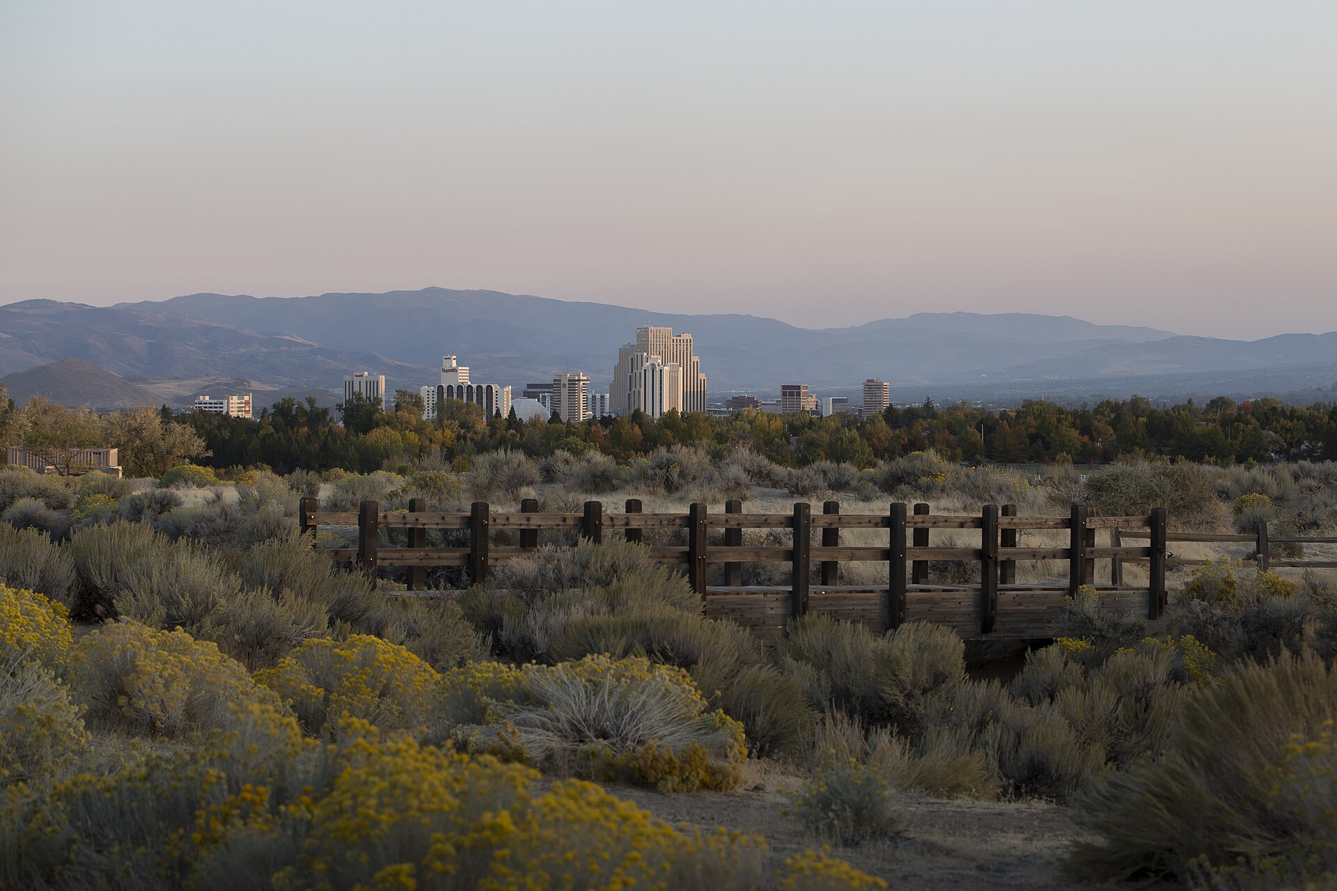 The Reno skyline in northern Nevada, one of the regions sharing in the council's 2026 funding round