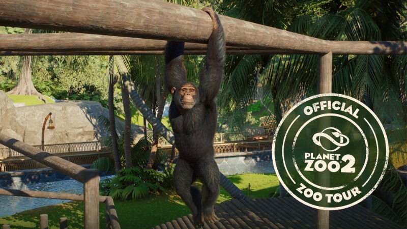 Planet Zoo 2 key art: tigers, toucans and sea turtles in a lush zoo