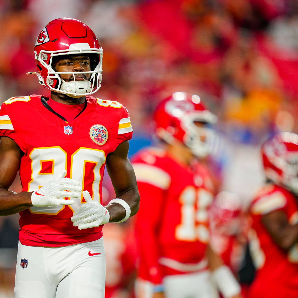 Chiefs wide receiver Tyquan Thornton in a red Kansas City uniform