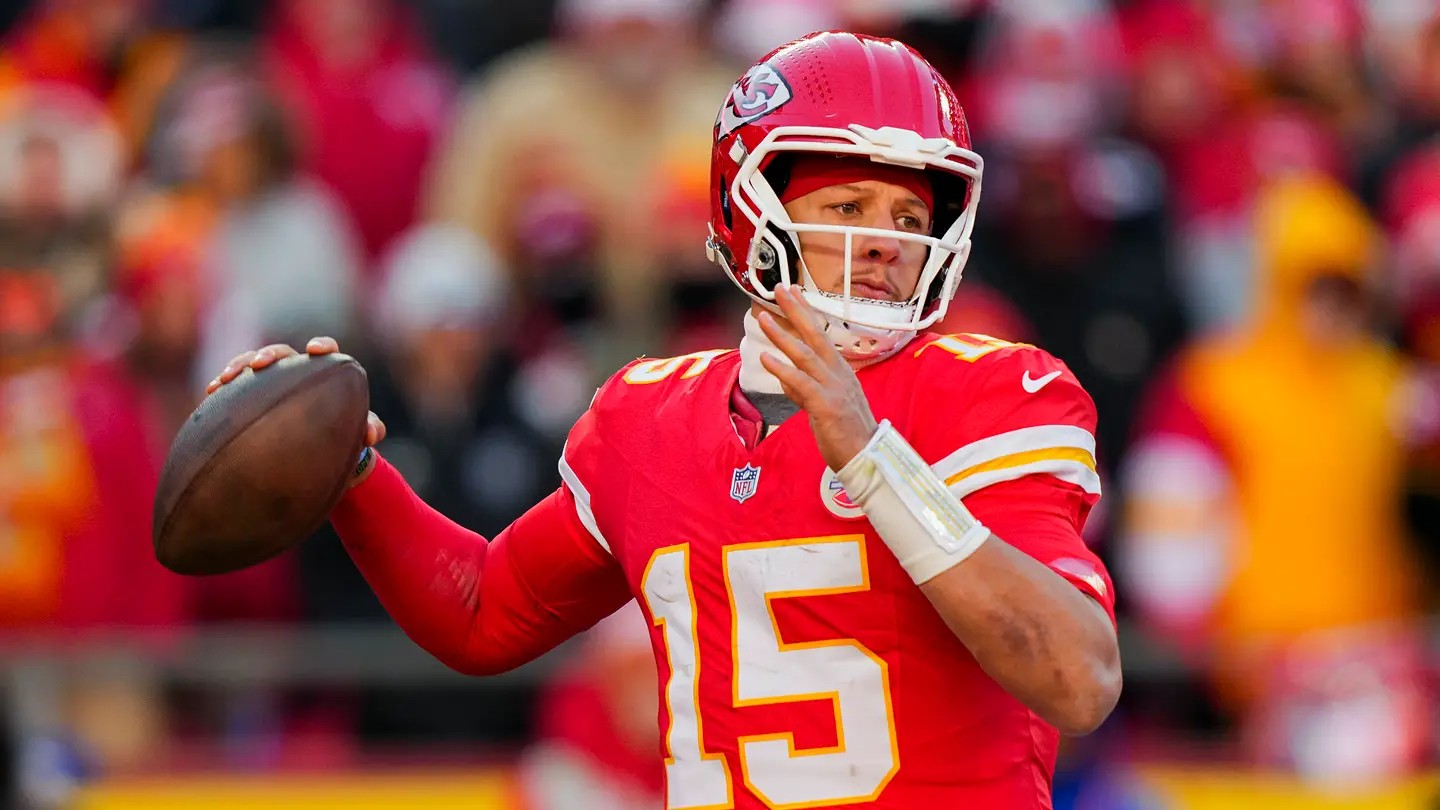 Patrick Mahomes in a Chiefs uniform