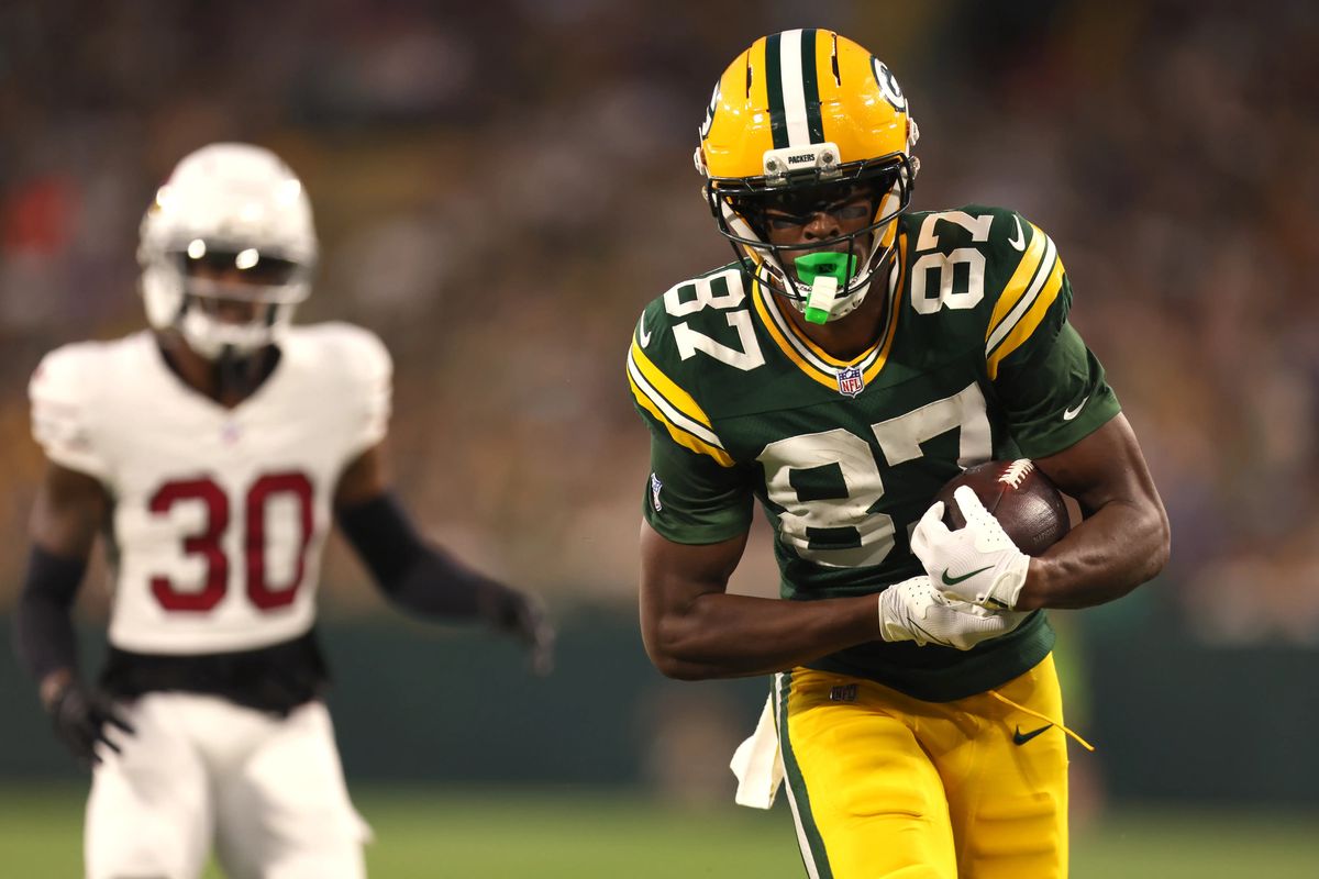 Packers receiver in action at Lambeau Field