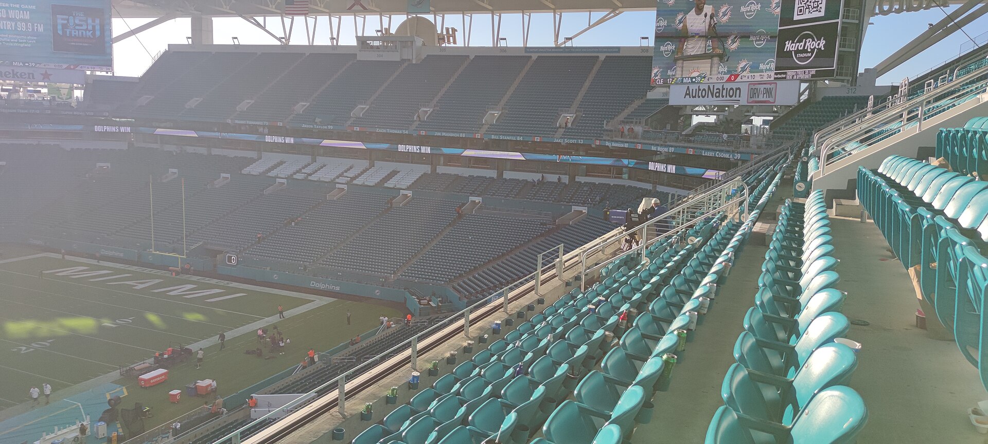 NFL game action at Hard Rock Stadium