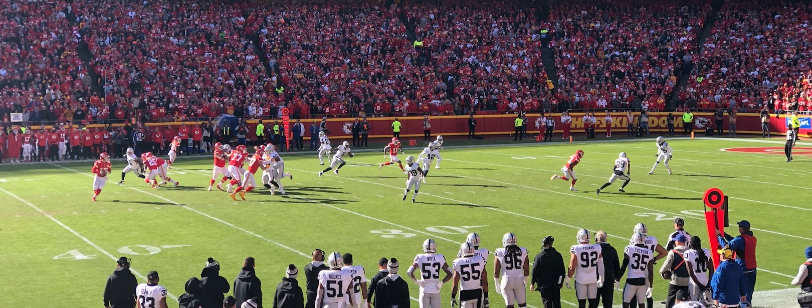 An NFL stadium on game day