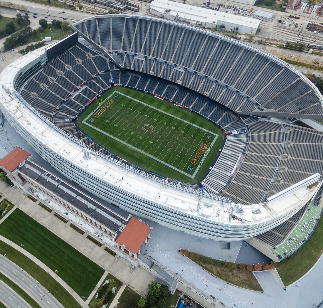 Soldier Field in Chicago — Bears edge rusher Marcus Davenport retired after nine seasons following one healthy game in Chicago.