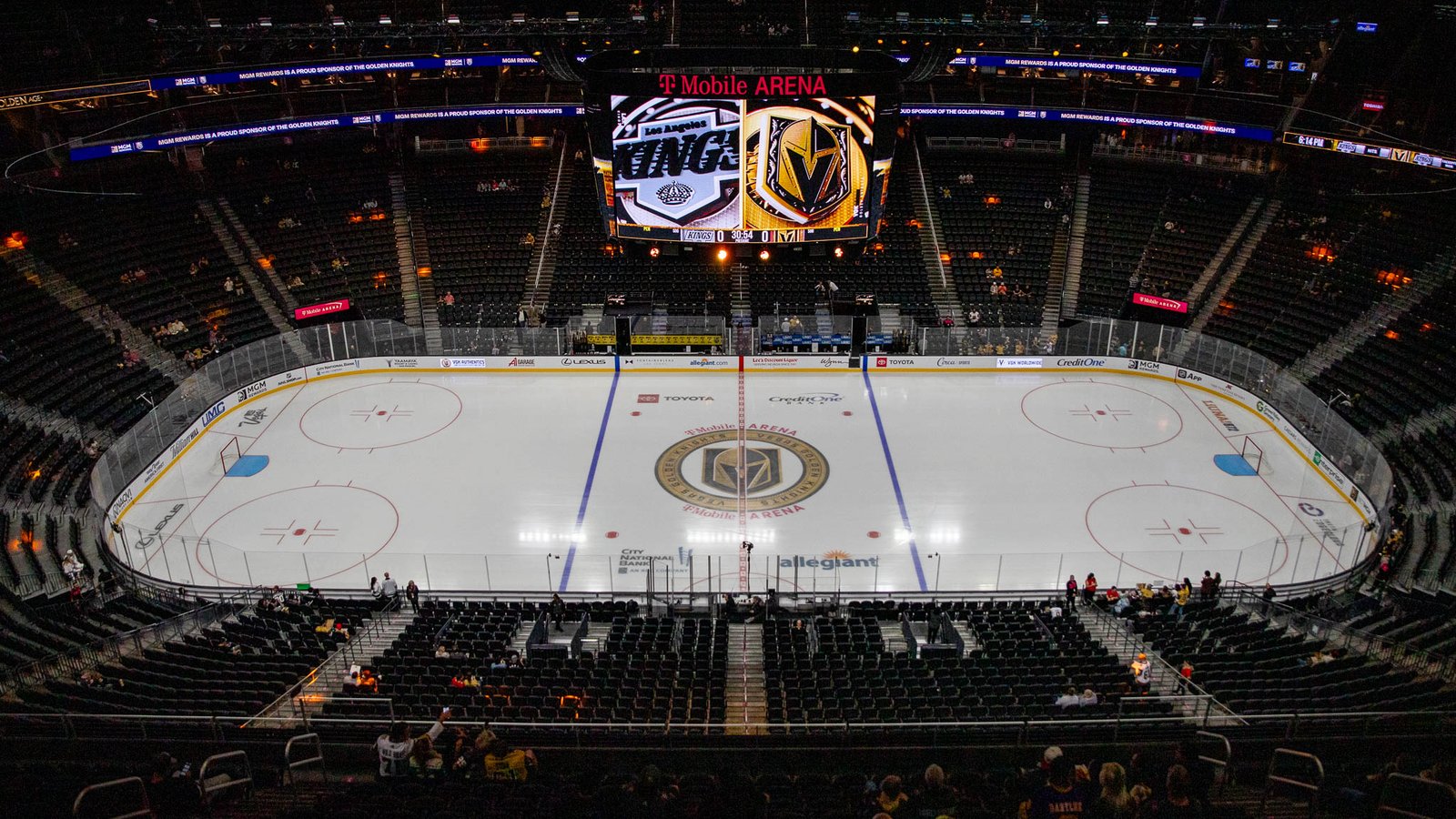 The Vegas Golden Knights at T-Mobile Arena — Vegas hosts the Los Angeles Kings on the franchise's 10th-anniversary night.