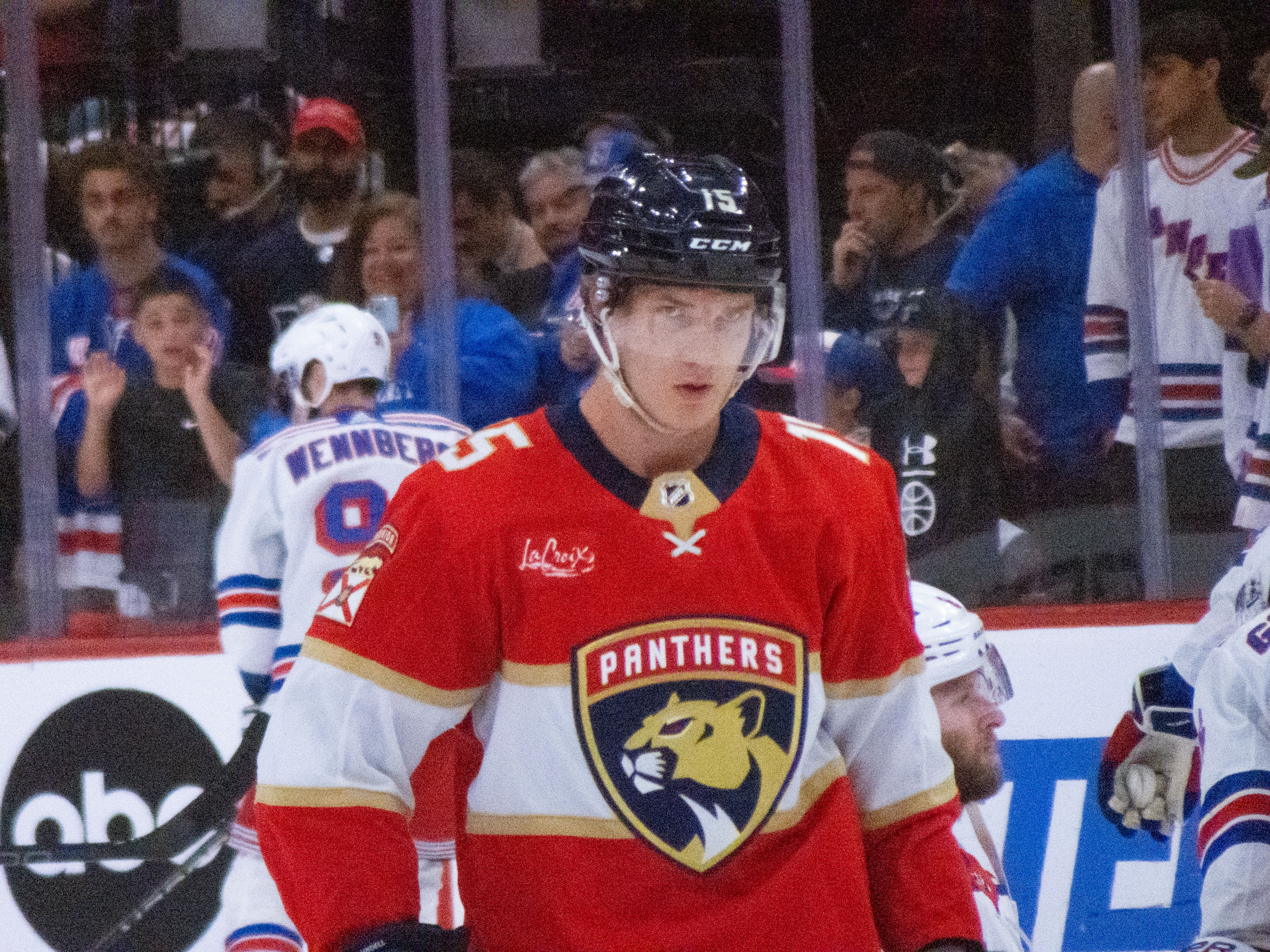 Anton Lundell with the Florida Panthers before Game 6 against the New York Rangers in the 2024 playoffs