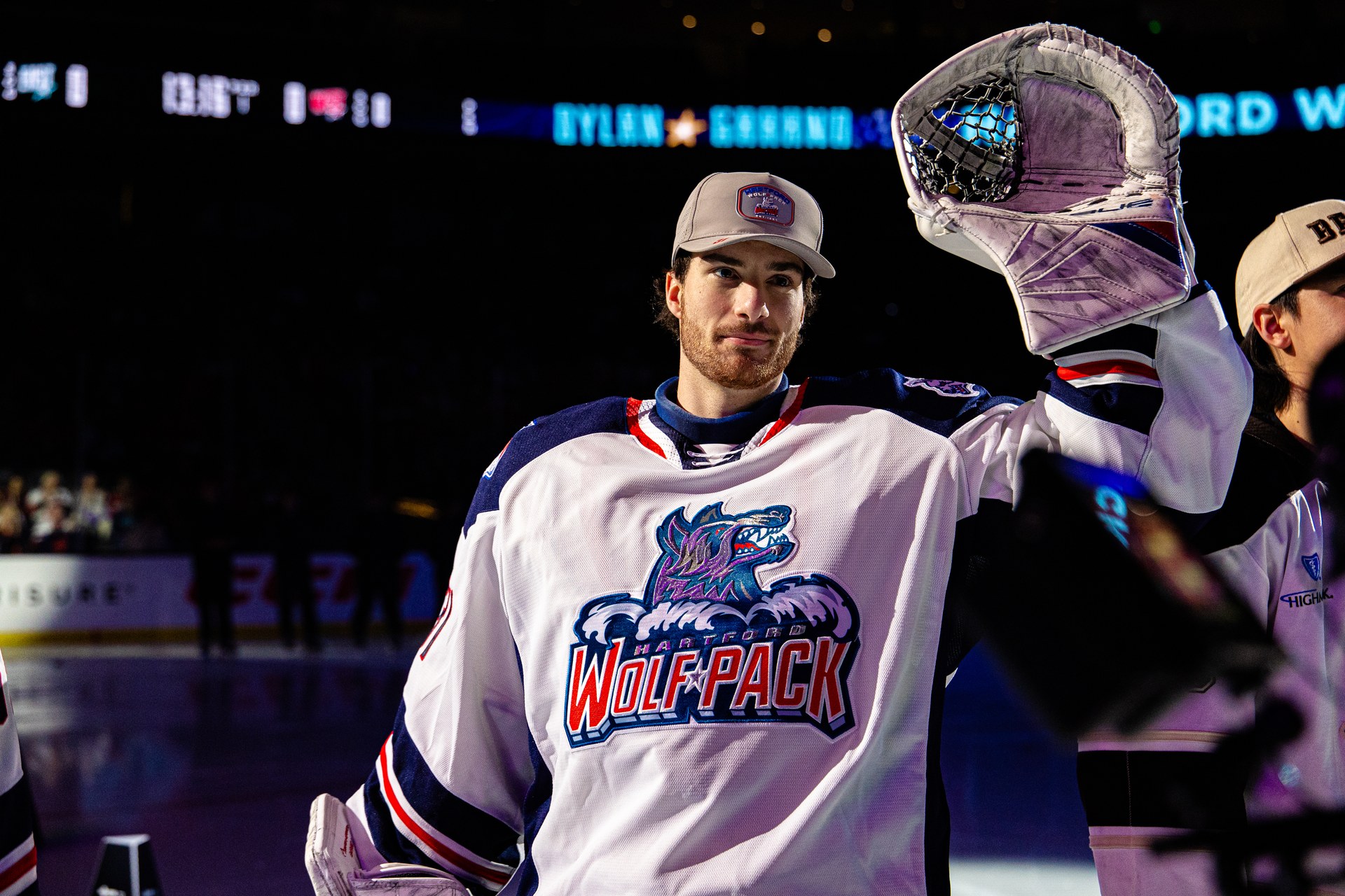 Dylan Garand of the Hartford Wolf Pack at the 2025 AHL All-Star Classic — now the Rangers' starting goaltender