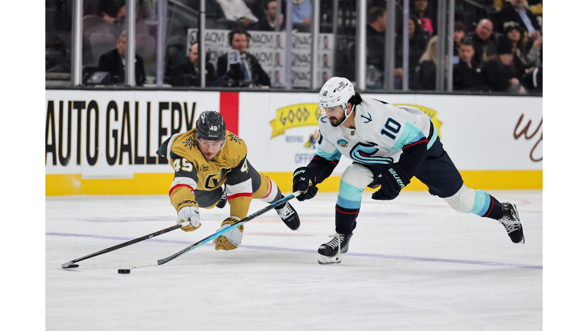 Vegas Golden Knights players celebrate a goal