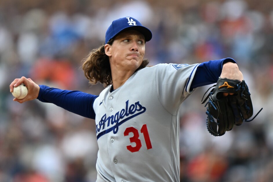 Tyler Glasnow on the mound for the Dodgers