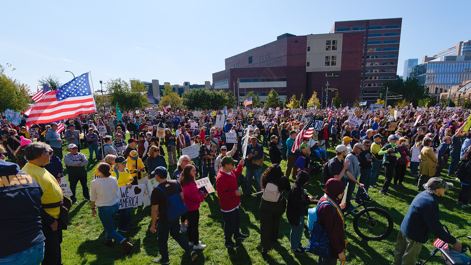 A large crowd at a No Kings protest in Minneapolis during an earlier national day of action