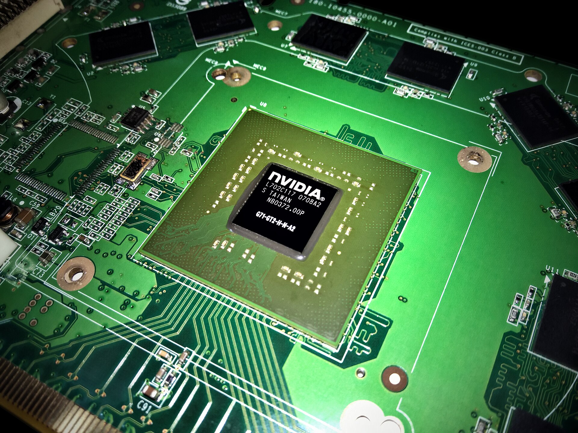 An Nvidia G71 graphics processing unit chip