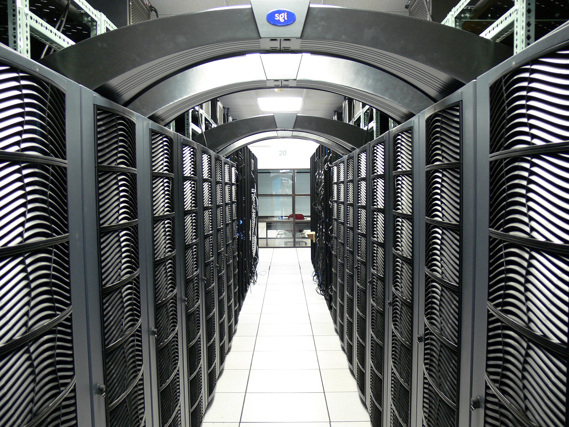 An SGI supercomputer installation at Virginia Tech’s data center