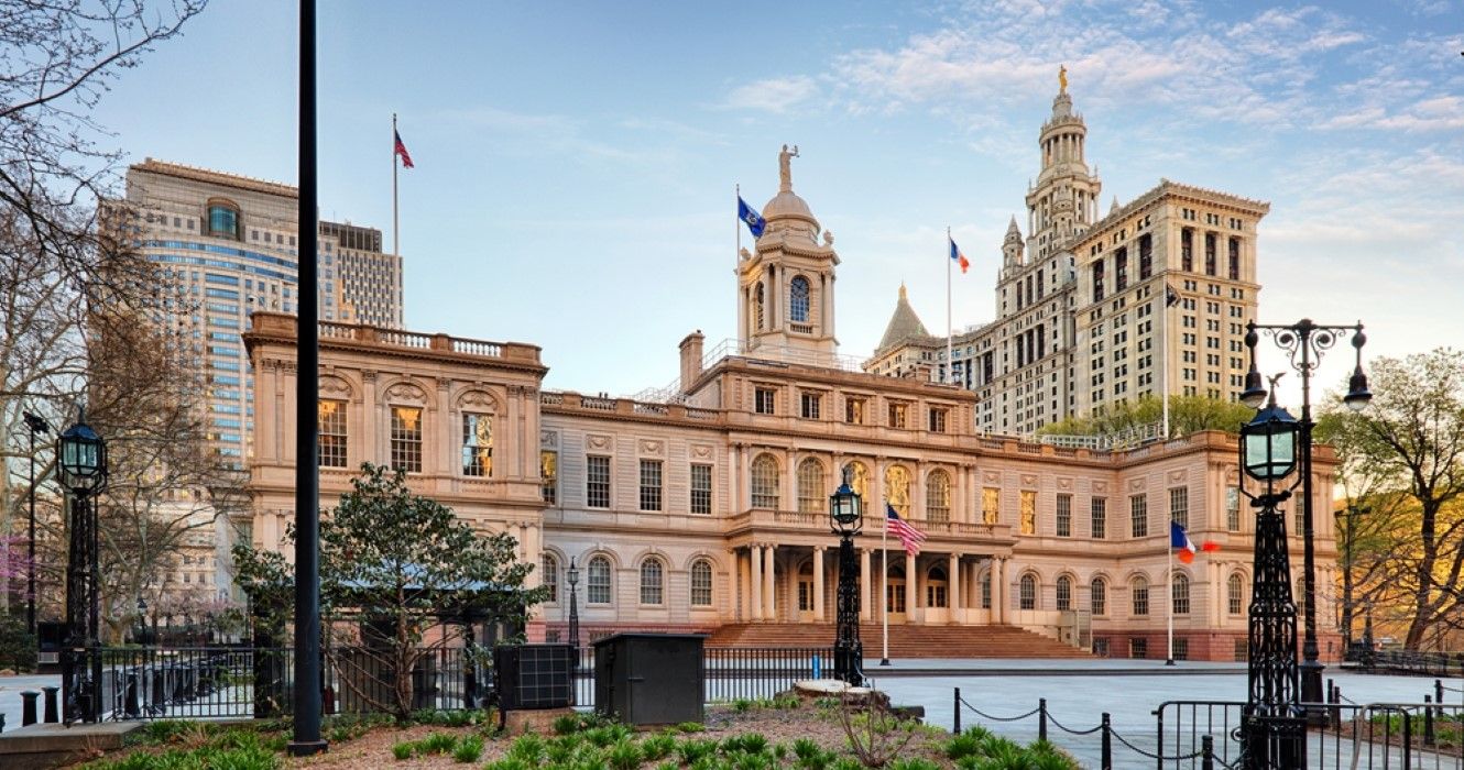 New York City Hall in lower Manhattan
