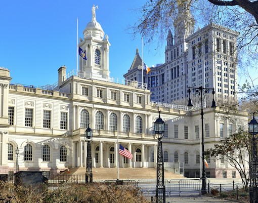 New York City Hall in lower Manhattan