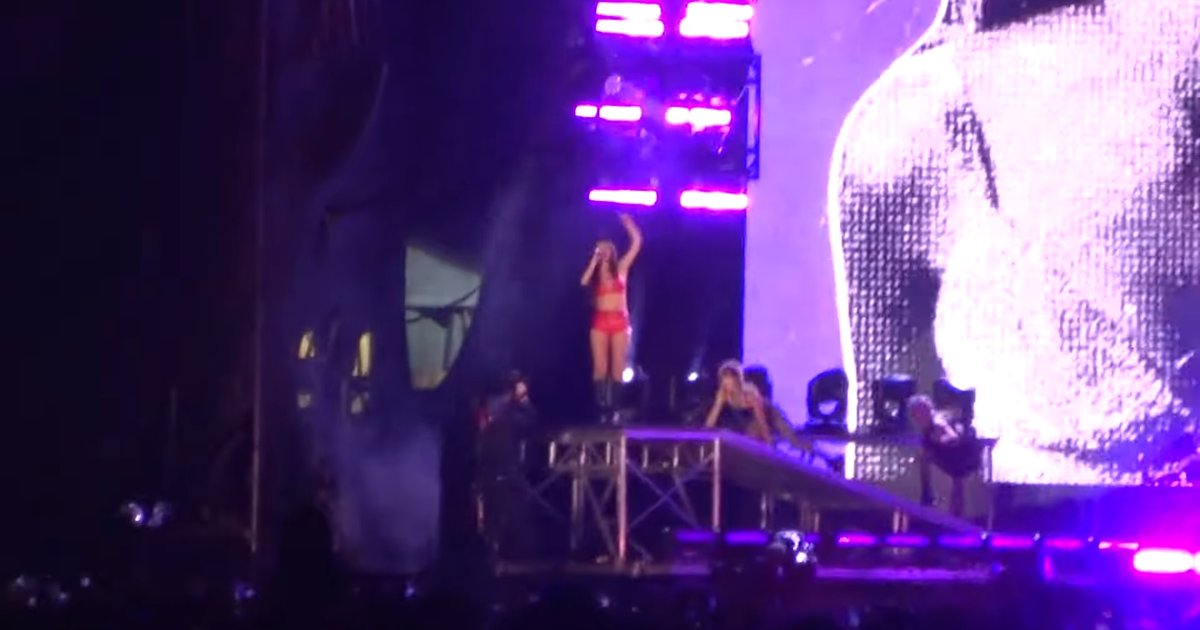 Olivia Rodrigo on stage with dancers during a 2025 festival performance