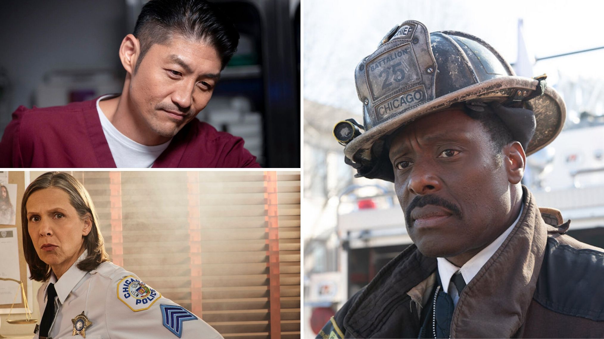 The One Chicago franchise — Chicago Med, Chicago Fire and Chicago P.D. return to NBC tonight, October 7, 2026.