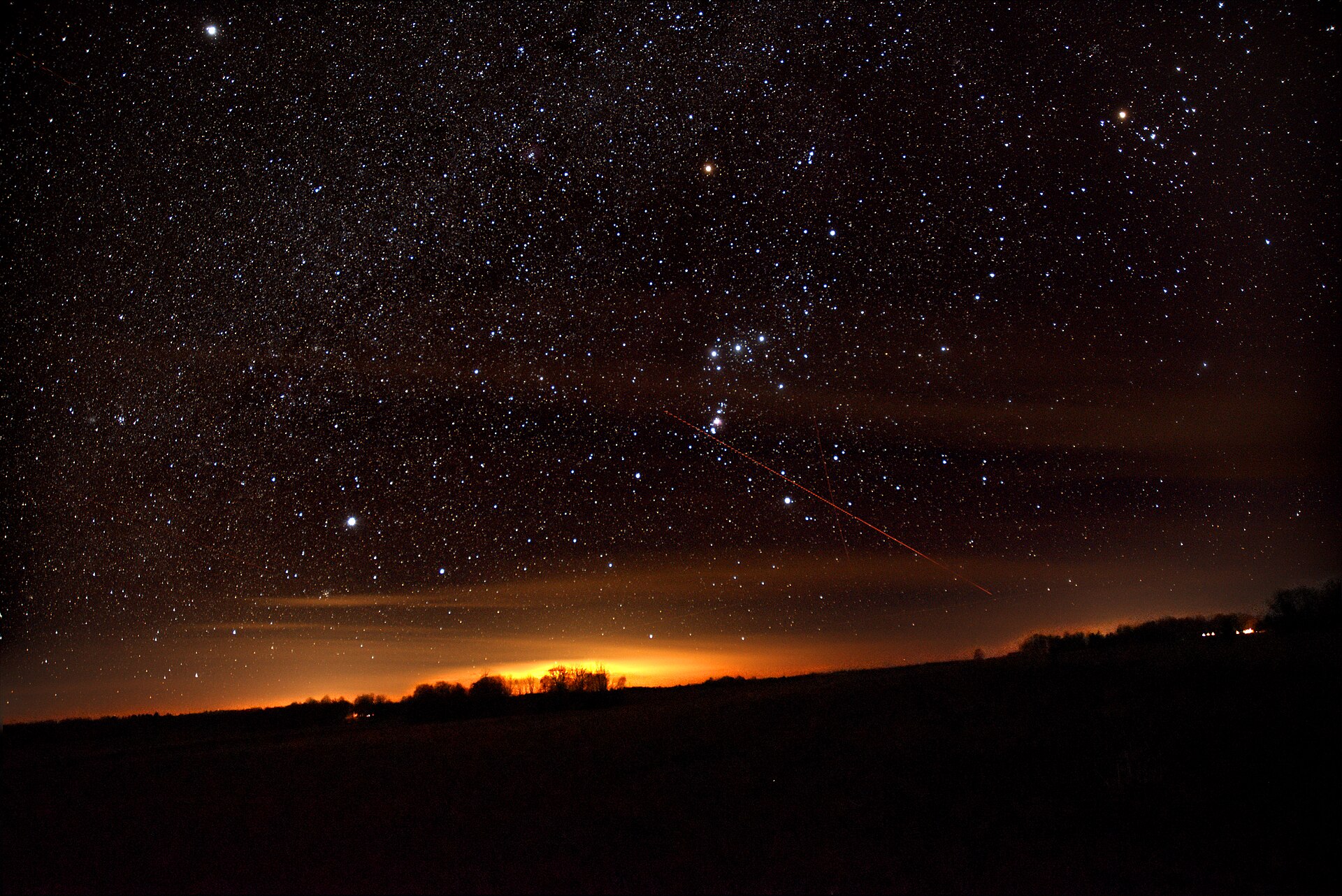 The constellation Orion in the night sky