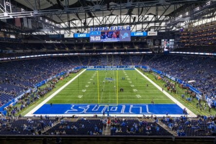 Ford Field in Detroit during a Lions game.