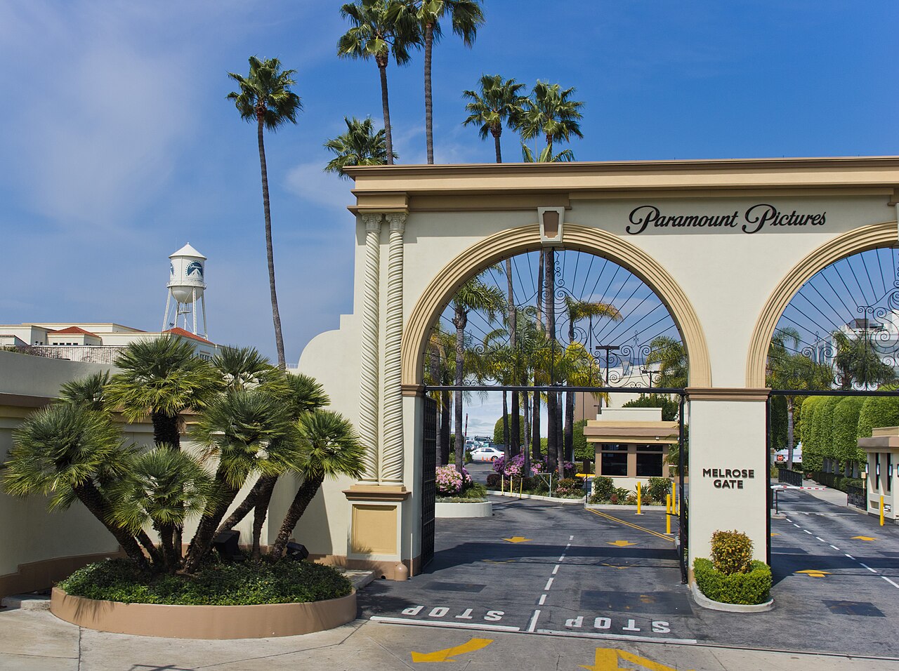 The Melrose Gate entrance to Paramount Pictures in Hollywood