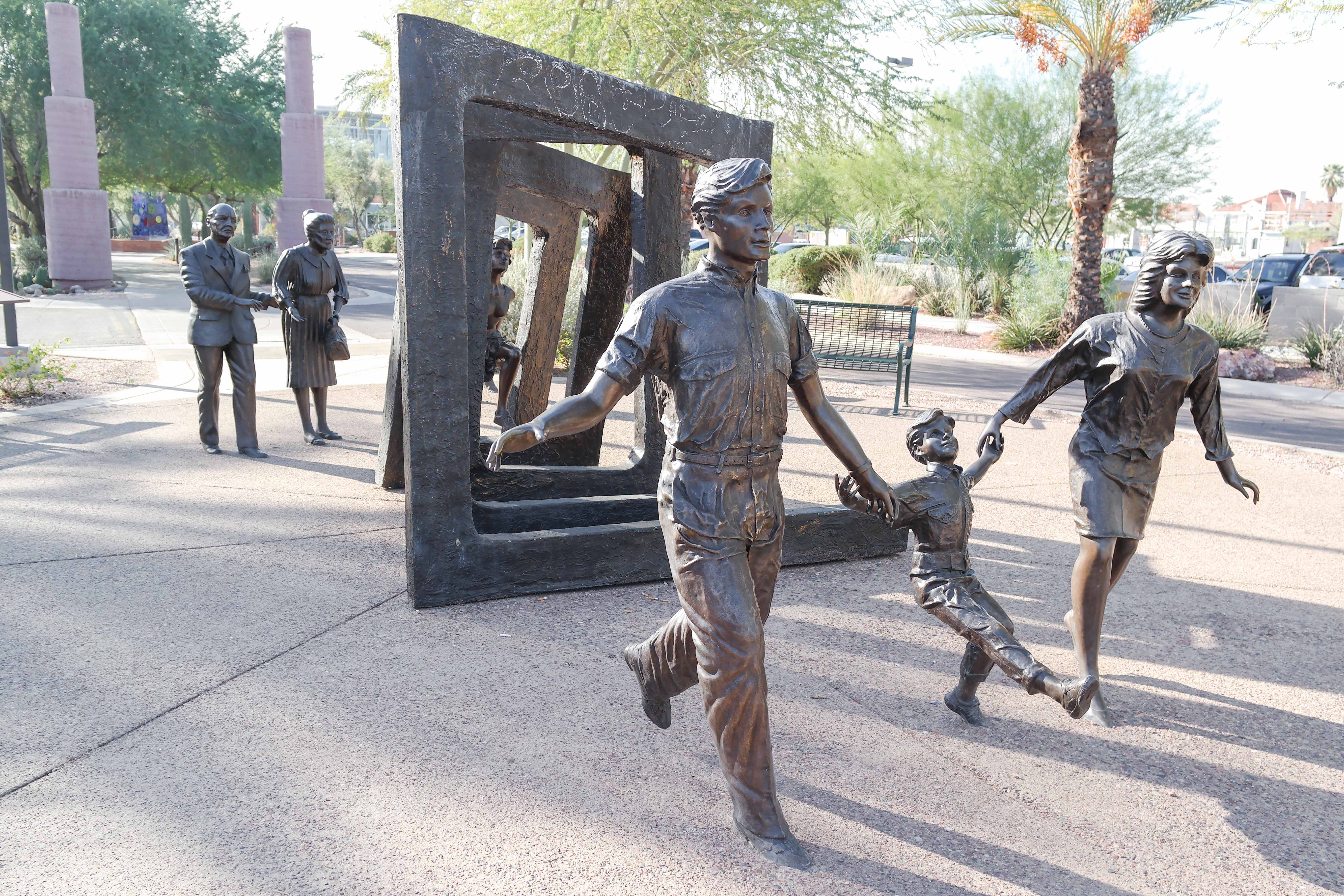 The Cancer, There Is Hope sculpture by Victor Salmones at Cancer Survivors Park in Phoenix, photographed in 2013