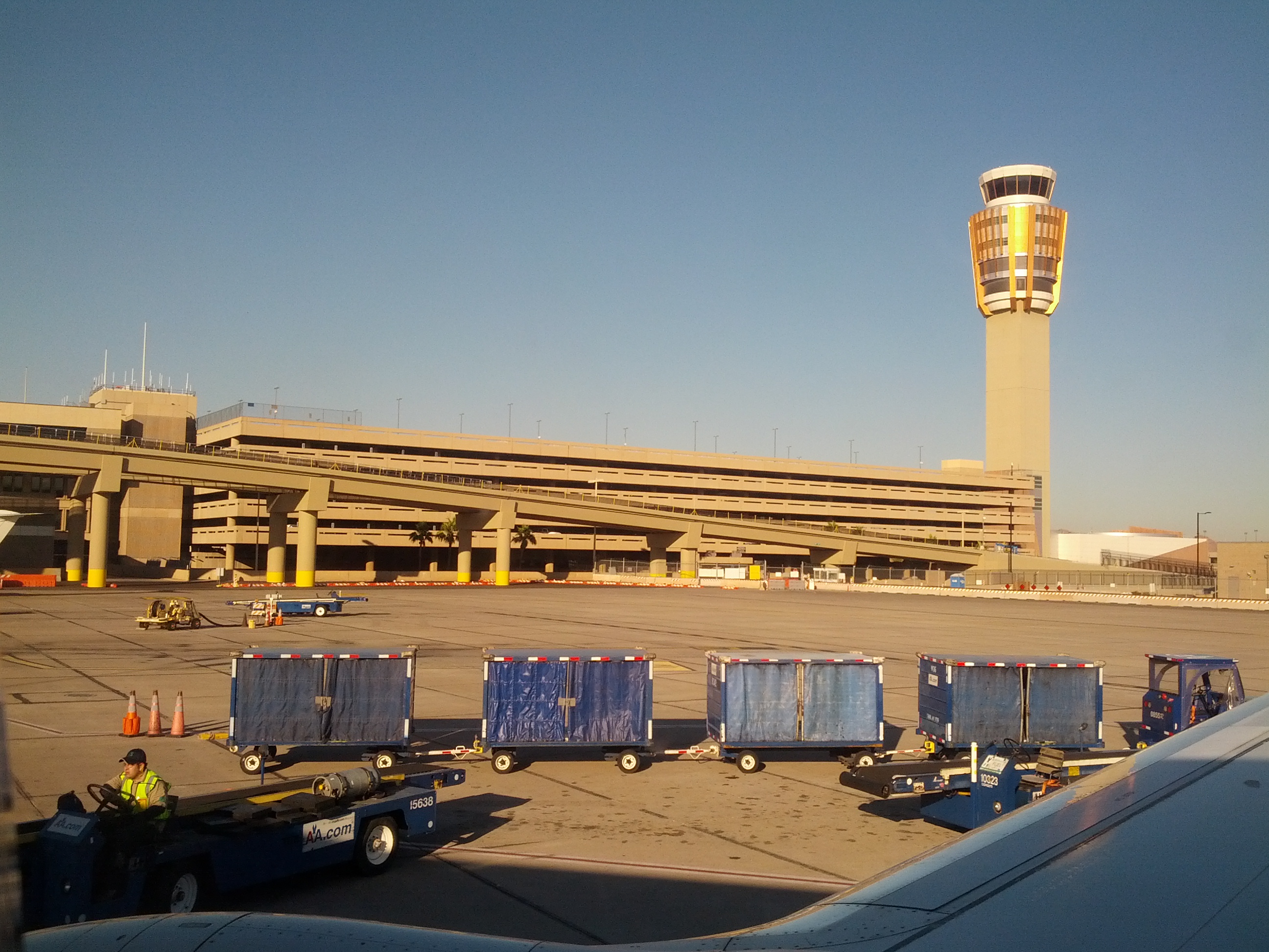 The air traffic control tower at Phoenix Sky Harbor International Airport